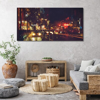 Obraz Canvas Nocna ulica w blasku świateł