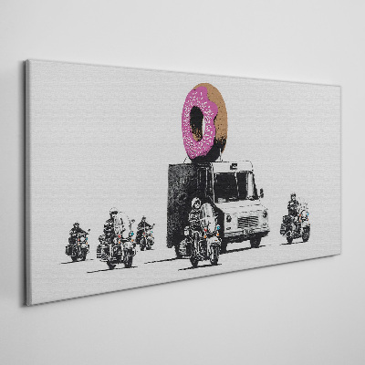 Obraz Canvas Pączki policja Banksy