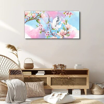 Obraz Canvas gałęzie kwiaty zwierzę ptak
