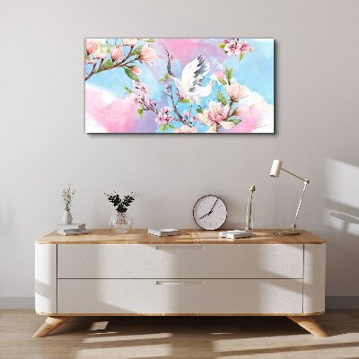 Obraz Canvas gałęzie kwiaty zwierzę ptak