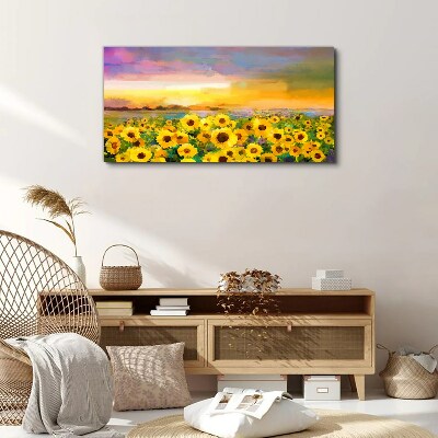 Obraz Canvas Kwiaty Zachód Słońca Żółty