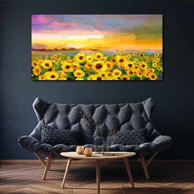 Obraz Canvas Kwiaty Zachód Słońca Żółty