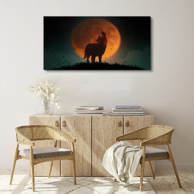 Obraz na Płótnie Zwierzę Wilk Księżyc niebo