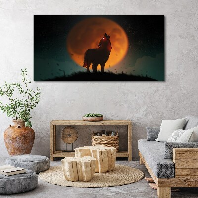 Obraz na Płótnie Zwierzę Wilk Księżyc niebo
