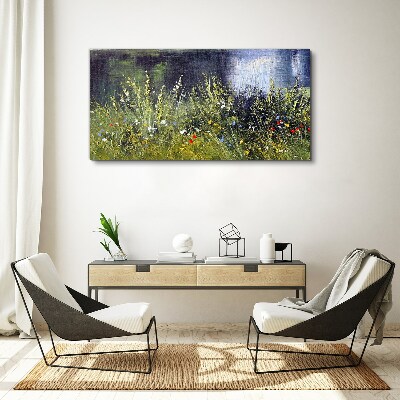 Obraz Canvas rzeka kwiaty trawa