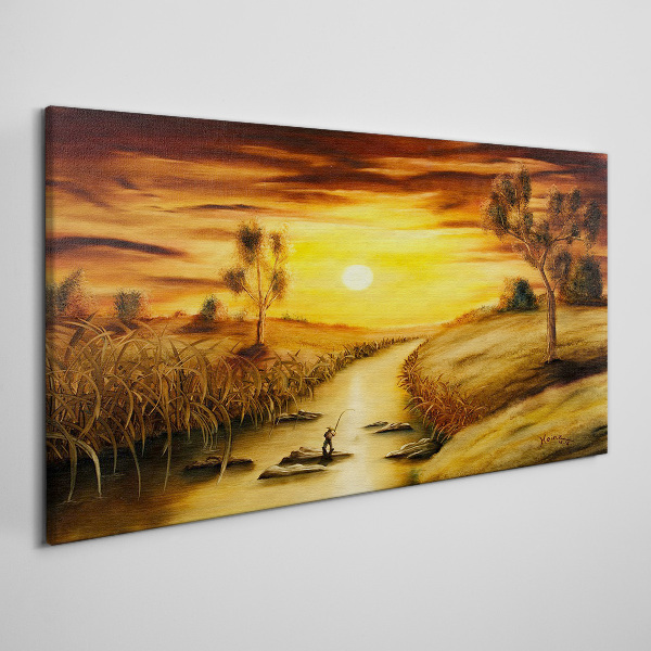 Obraz Canvas Złota godzina nad rzeką