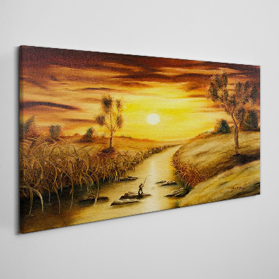 Obraz Canvas Złota godzina nad rzeką
