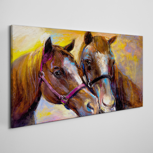 Obraz Canvas Zbliżenie na dwa konie