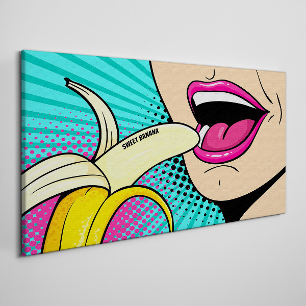 Obraz Canvas Słodka banana w pop-artowym stylu