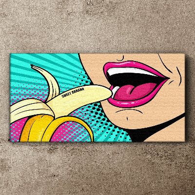 Obraz Canvas Słodka banana w pop-artowym stylu