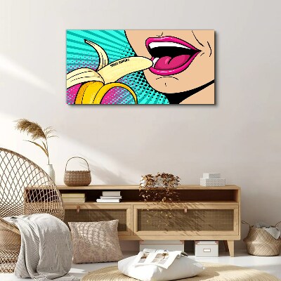 Obraz Canvas Słodka banana w pop-artowym stylu