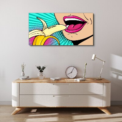 Obraz Canvas Słodka banana w pop-artowym stylu