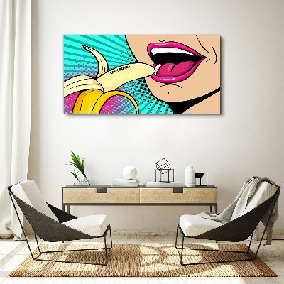 Obraz Canvas Słodka banana w pop-artowym stylu