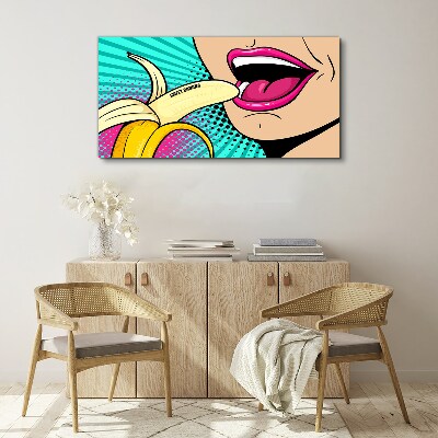 Obraz Canvas Słodka banana w pop-artowym stylu