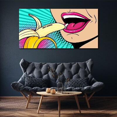 Obraz Canvas Słodka banana w pop-artowym stylu