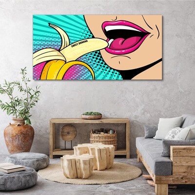 Obraz Canvas Słodka banana w pop-artowym stylu