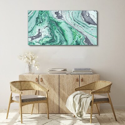Obraz Canvas Zielone fale abstrakcji