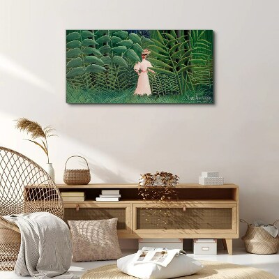 Obraz Canvas Kobieta w zielonym lesie