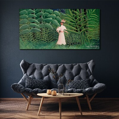 Obraz Canvas Kobieta w zielonym lesie