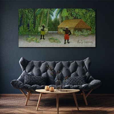 Obraz Canvas Zbiory bananów w tropikalnym krajobrazie