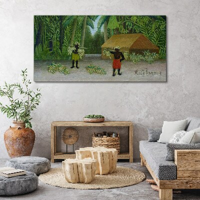 Obraz Canvas Zbiory bananów w tropikalnym krajobrazie