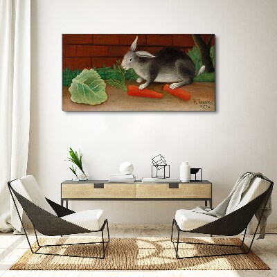 Obraz Canvas Zając przy marchewkach