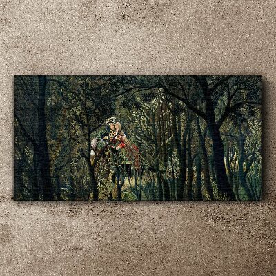 Obraz Canvas Tajemniczy jeździec w lesie