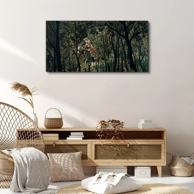 Obraz Canvas Tajemniczy jeździec w lesie