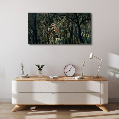 Obraz Canvas Tajemniczy jeździec w lesie