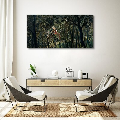 Obraz Canvas Tajemniczy jeździec w lesie