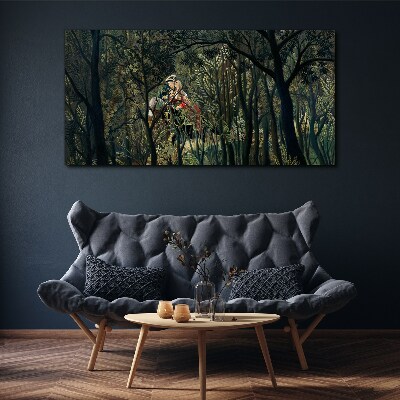 Obraz Canvas Tajemniczy jeździec w lesie