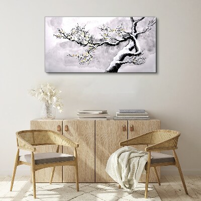 Obraz Canvas Kwitnąca gałąź w monochromatycznej tonacji
