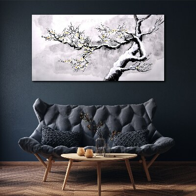 Obraz Canvas Kwitnąca gałąź w monochromatycznej tonacji