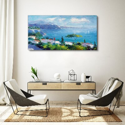Obraz Canvas Morski krajobraz w kolorze niebieskim