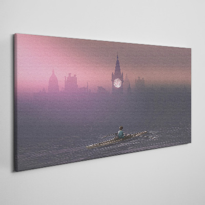 Obraz na Płótnie łódź dziecko miasto pejzaż