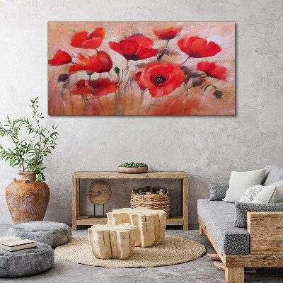 Obraz Canvas Malarstwo kwiaty maki