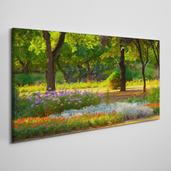 Obraz Canvas Kwiatowy raj w słonecznym ogrodzie