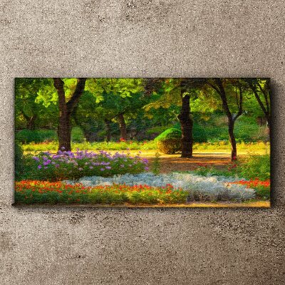 Obraz Canvas Kwiatowy raj w słonecznym ogrodzie