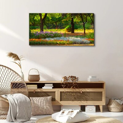 Obraz Canvas Kwiatowy raj w słonecznym ogrodzie