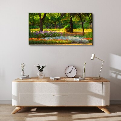 Obraz Canvas Kwiatowy raj w słonecznym ogrodzie
