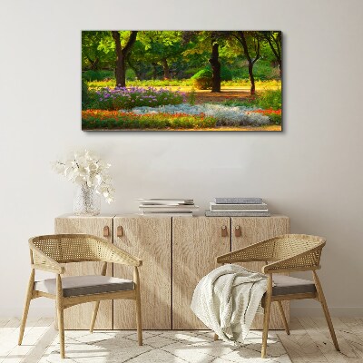 Obraz Canvas Kwiatowy raj w słonecznym ogrodzie