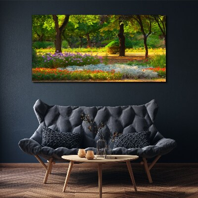 Obraz Canvas Kwiatowy raj w słonecznym ogrodzie