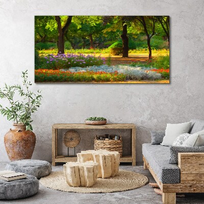 Obraz Canvas Kwiatowy raj w słonecznym ogrodzie
