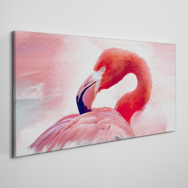 Obraz Canvas Różowy flaming w pastelowych barwach