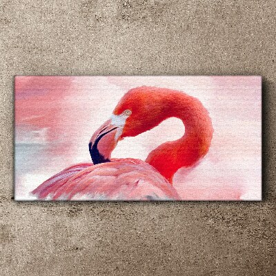 Obraz Canvas Różowy flaming w pastelowych barwach
