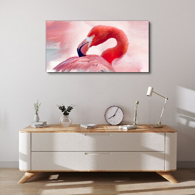 Obraz Canvas Różowy flaming w pastelowych barwach