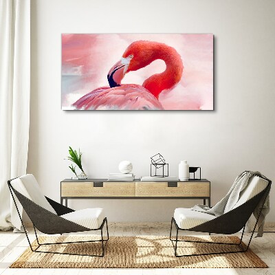 Obraz Canvas Różowy flaming w pastelowych barwach