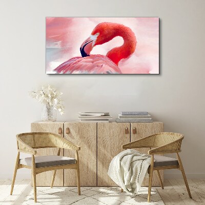 Obraz Canvas Różowy flaming w pastelowych barwach