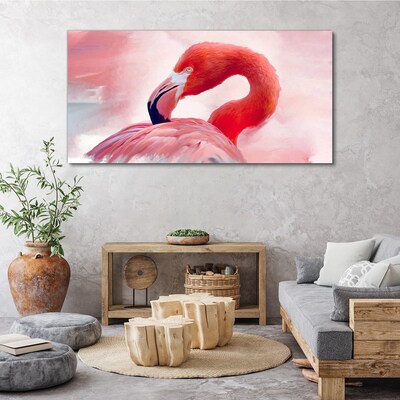 Obraz Canvas Różowy flaming w pastelowych barwach