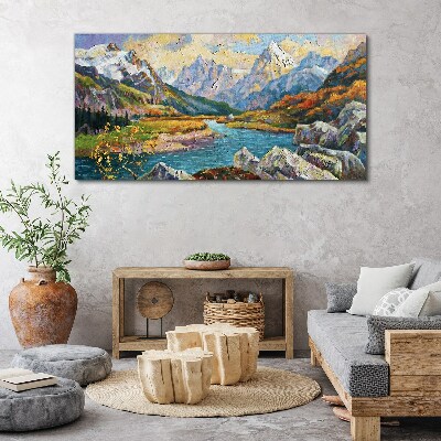 Obraz Canvas góry rzeka las